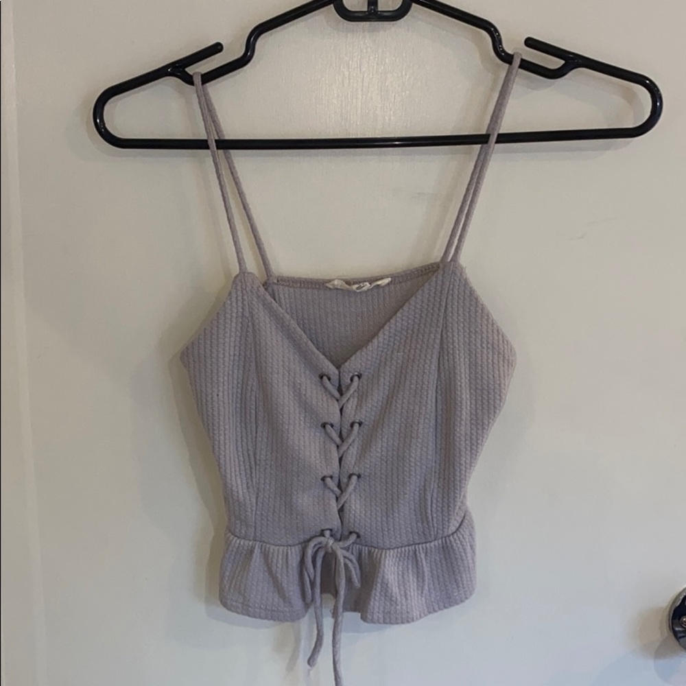 Purple lace up crop top